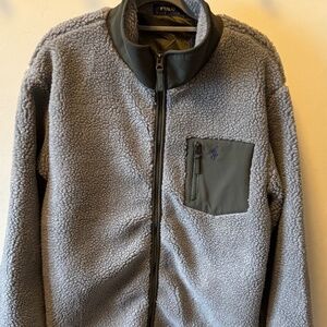 Polo Ralph Lauren Men Full-Zip Pony Sherpa Fleece Coat Jacket Size M Grey NWT